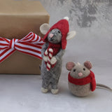 Felt Mouse with Scarf Ornament