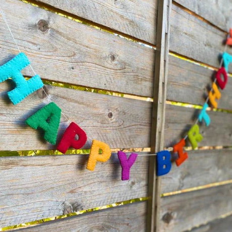 Happy Birthday Felt Letter Garland