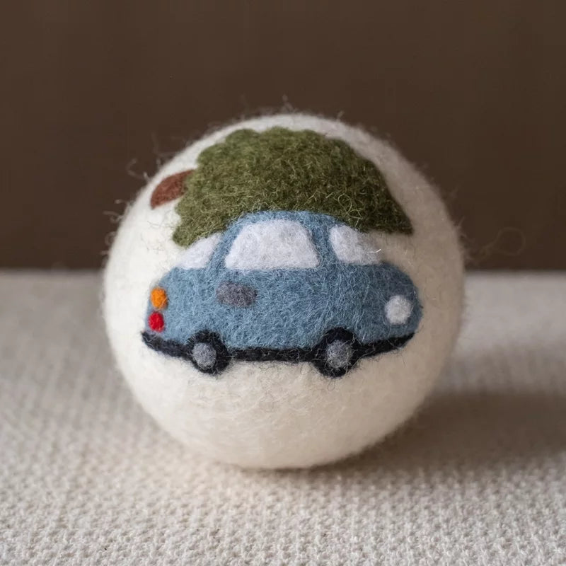 Holiday Eco Wool Dryer Ball - Car & Tree