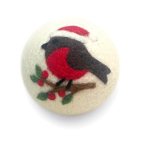 Holiday Eco Wool Dryer Ball - Holiday Bird