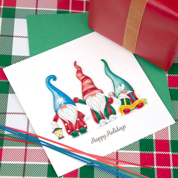 Holiday Gnomes Quilling Card styled 2