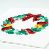 Holiday Wreath with Ornaments Quilling Card