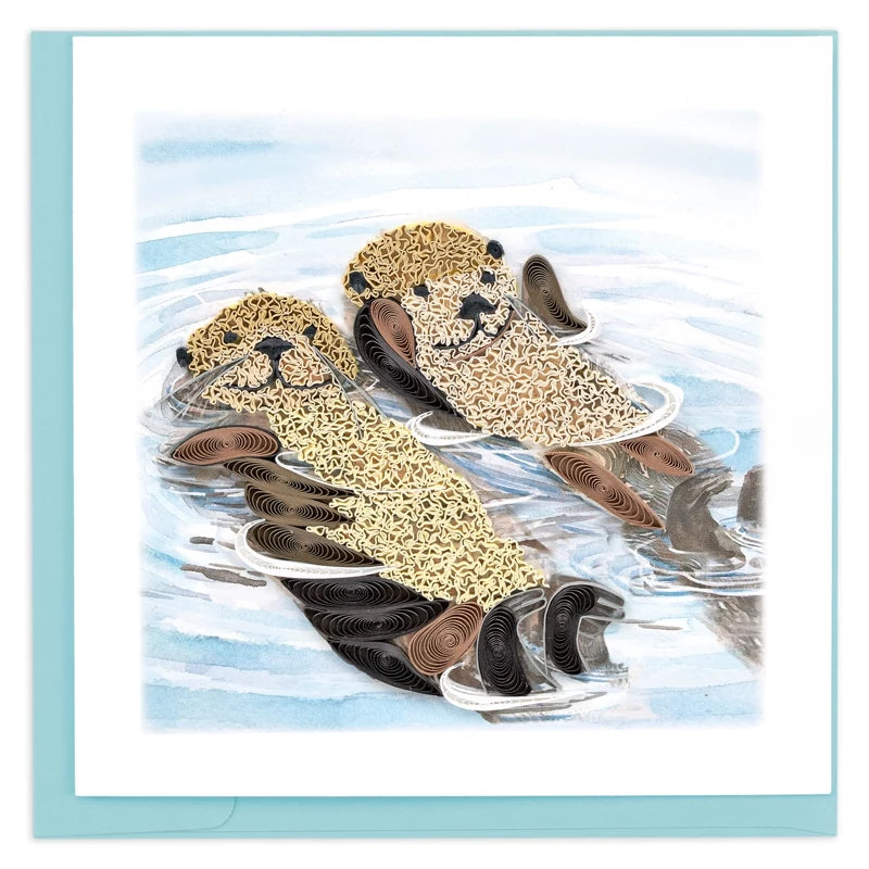 Hugging Otters Quilling Card