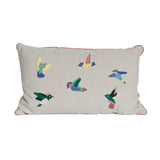 Hummingbirds Embroidered Pillow 12" x 20"
