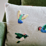 Hummingbirds Embroidered Pillow 12" x 20"