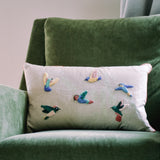 Hummingbirds Embroidered Pillow 12" x 20"
