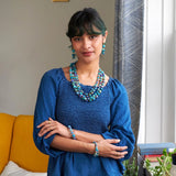 Kantha Azure Karita Necklace model 1