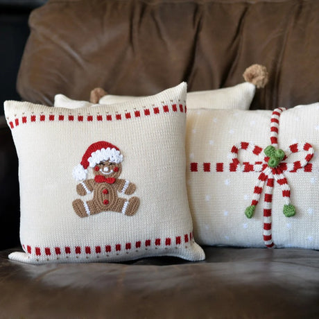 Knit Gingerbread Man 10” Pillow 1