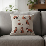 Knotty Fox Embroidered Pillow