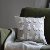 Knotty Llama Pillow Styled with Throw