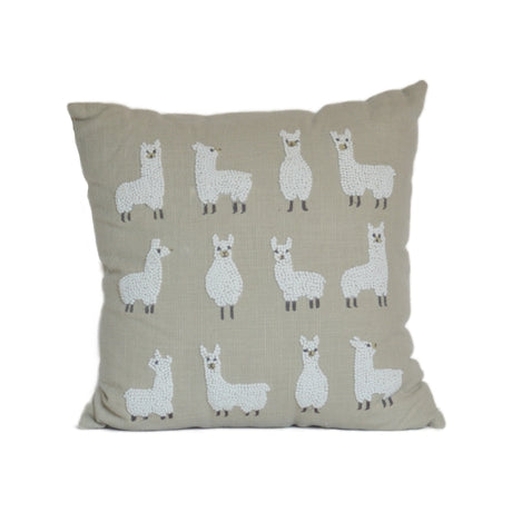 Knotty Llama Pillow White Background