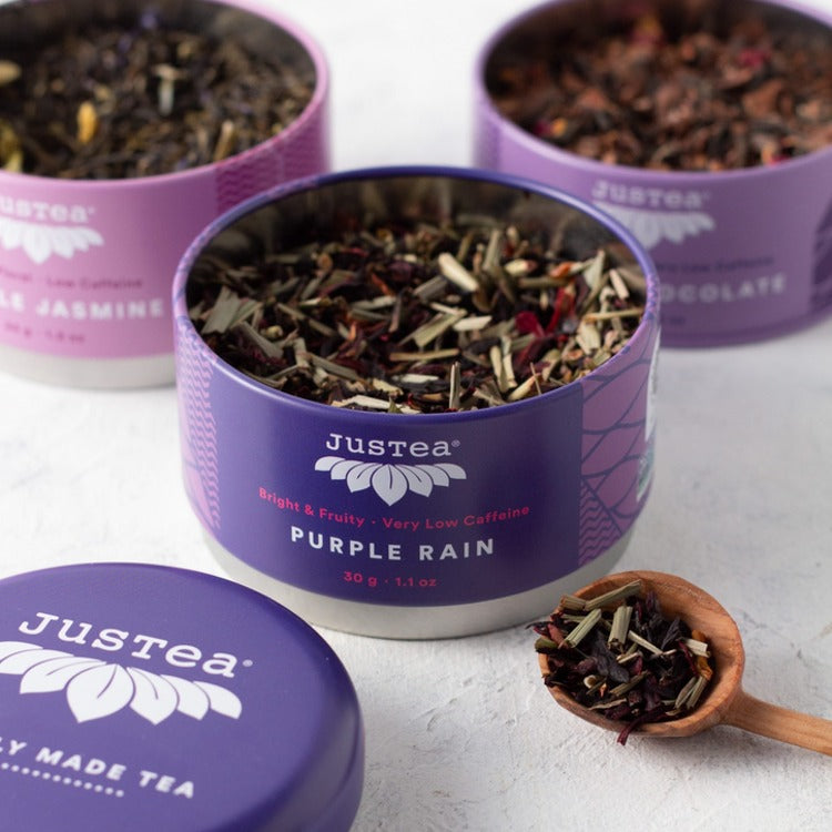 LOOSE LEAF purple TEA TRIO GIFT TIN 2