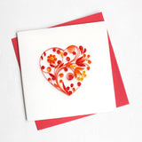 heart quilling card