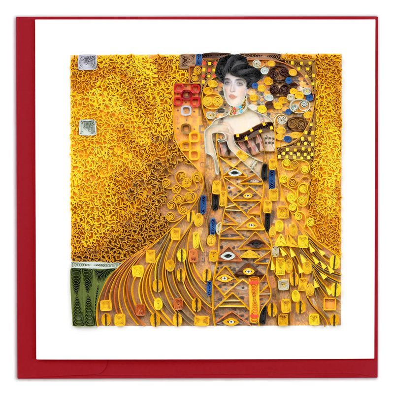Lady in gold art quilling card