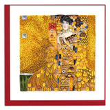 Lady in gold art quilling card