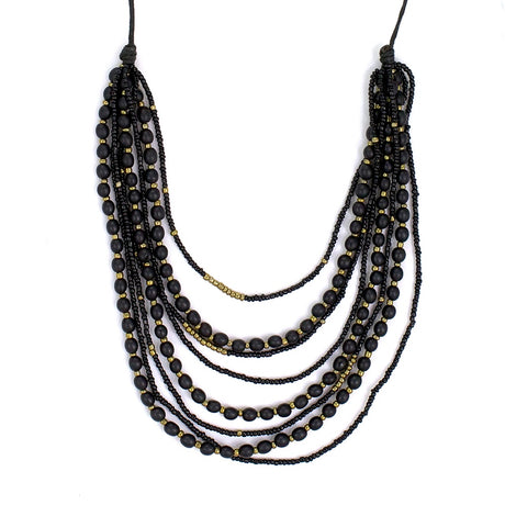 Mallorca Necklace - Black w/ Gold