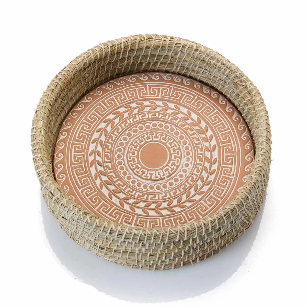 Meander Wave Lidded Bread Warmer Basket