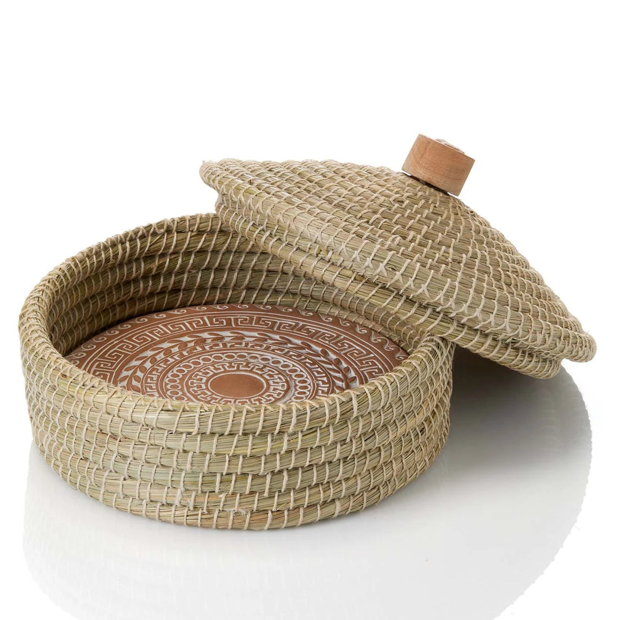 Meander Wave Lidded Bread Warmer Basket