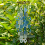 Medium Capiz Shell Chime - Green Blue