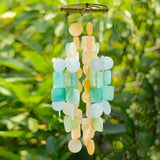 Medium Capiz Shell Chime - Tropical Flowers