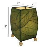 Mini Square Cocoa Leaf Lamp Green 1