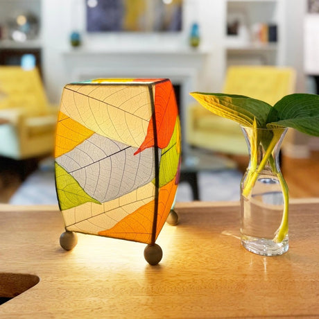 Mini Square Cocoa Leaf Lamp Multi 1