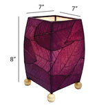 Mini Square Cocoa Leaf Lamp Purple 2