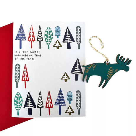 Moose Wonderful Time of the Year Ornament & Card