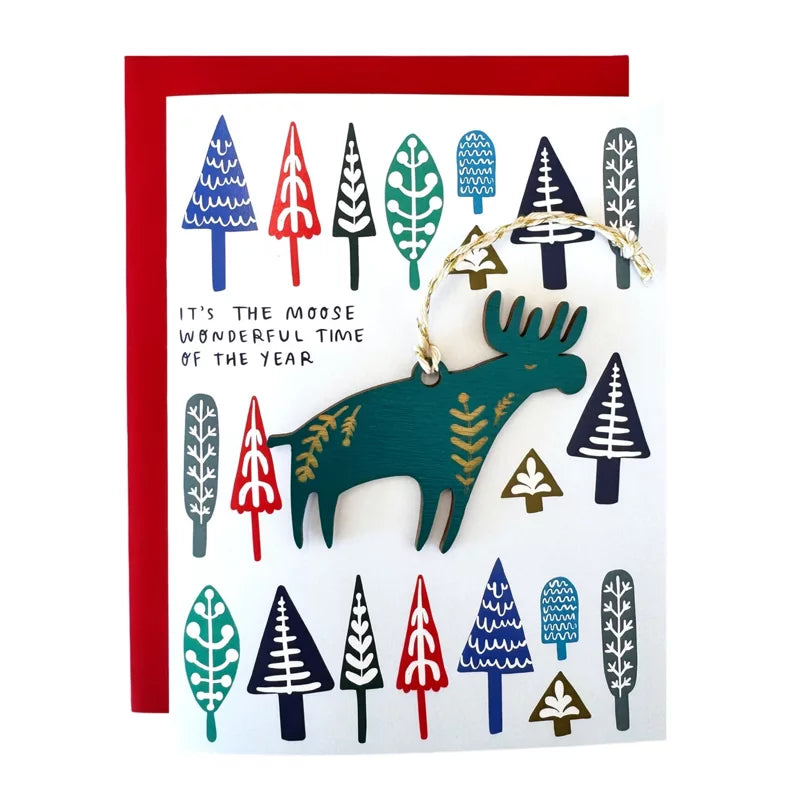 Moose Wonderful Time of the Year Ornament & Card