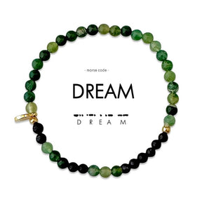 Morse Code Bracelet Dream Moss Agate & Blue Sandstone