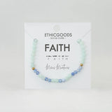 Morse Code Bracelet Faith - Mint & Blue Lace Agate