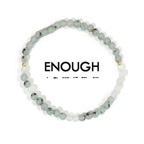 Morse code bracelet enough cloudy glass : jasper