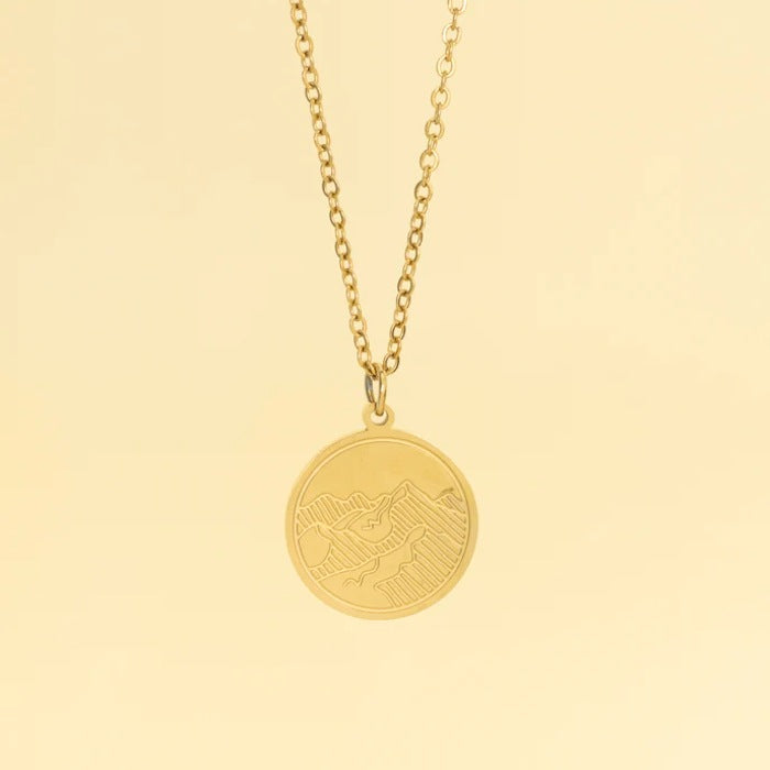 Mountain Adventure Necklace Gold