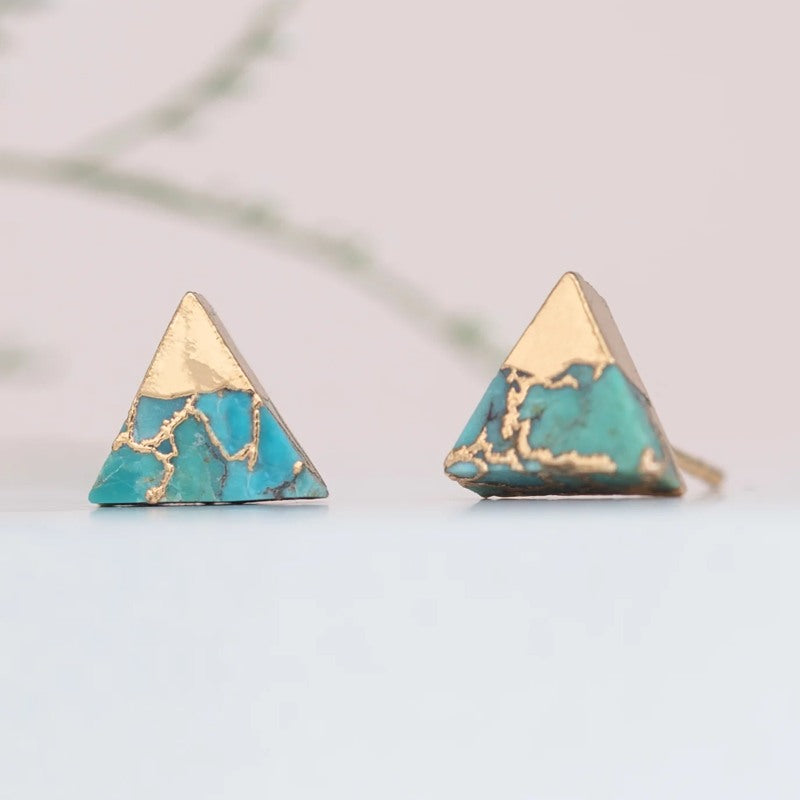 Oasis Triangle Turquoise Studs