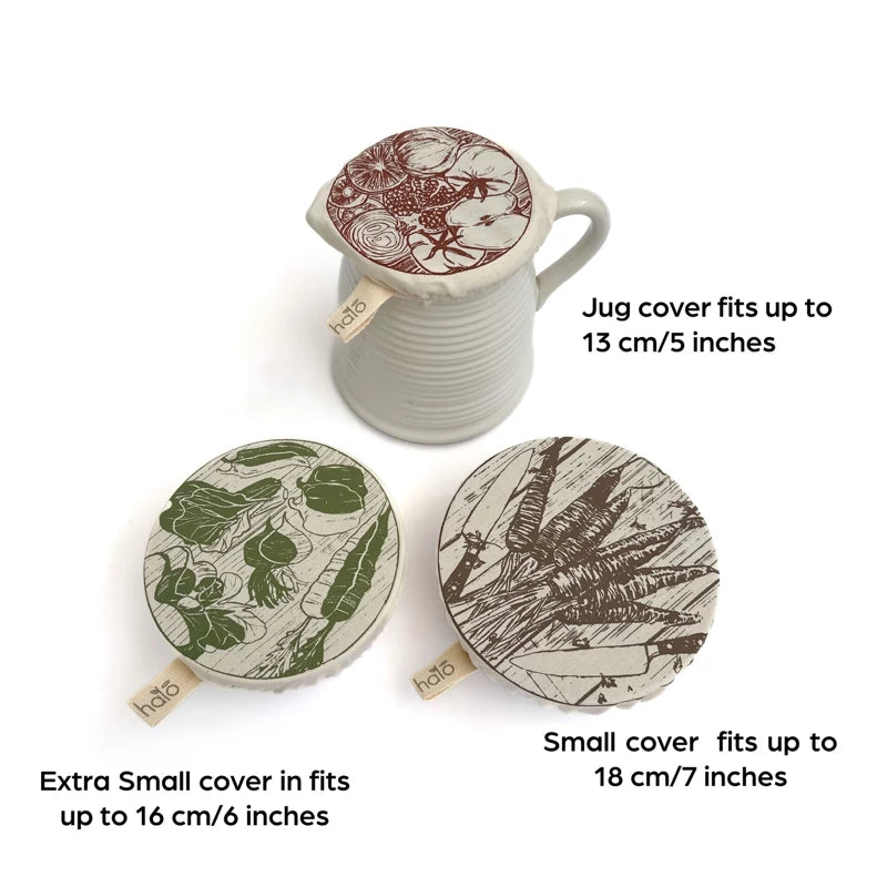 Organic Cotton Dish Covers - Small Set of 3 Farm to Table
