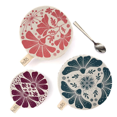 Organic Cotton Dish Covers - Small Set of 3 Retrobloom