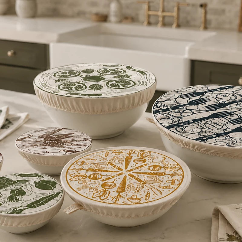 Organic Cotton Dish Covers - Large Set of 3 Farm to Table