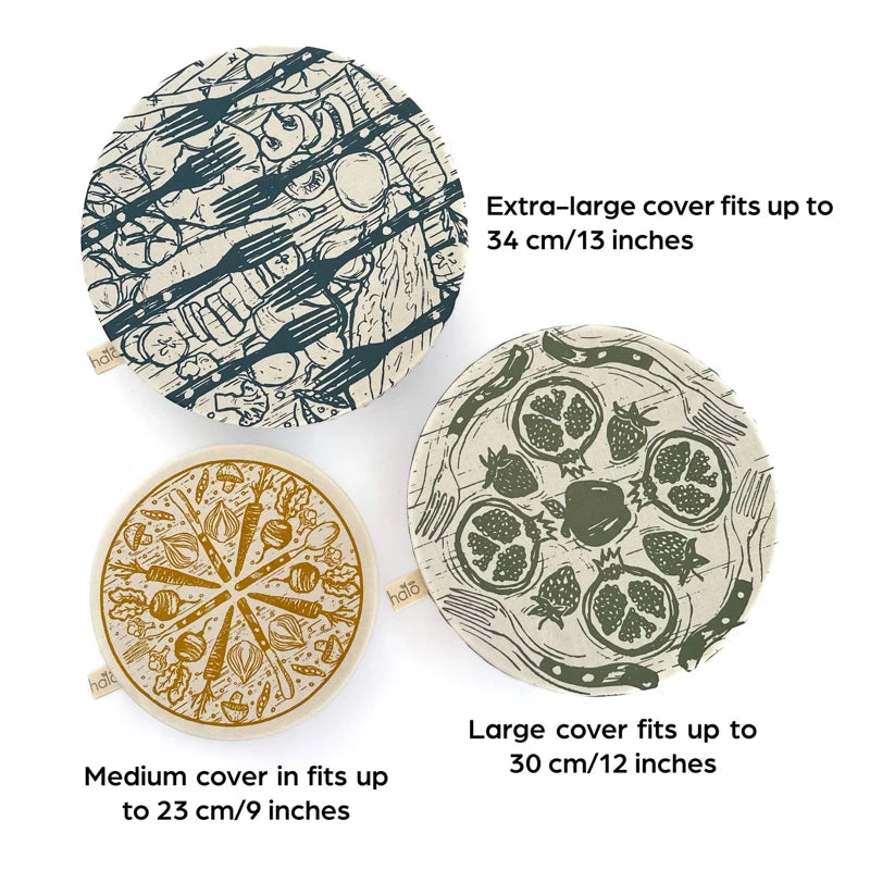 Organic Cotton Dish Covers - Large Set of 3 Farm to Table