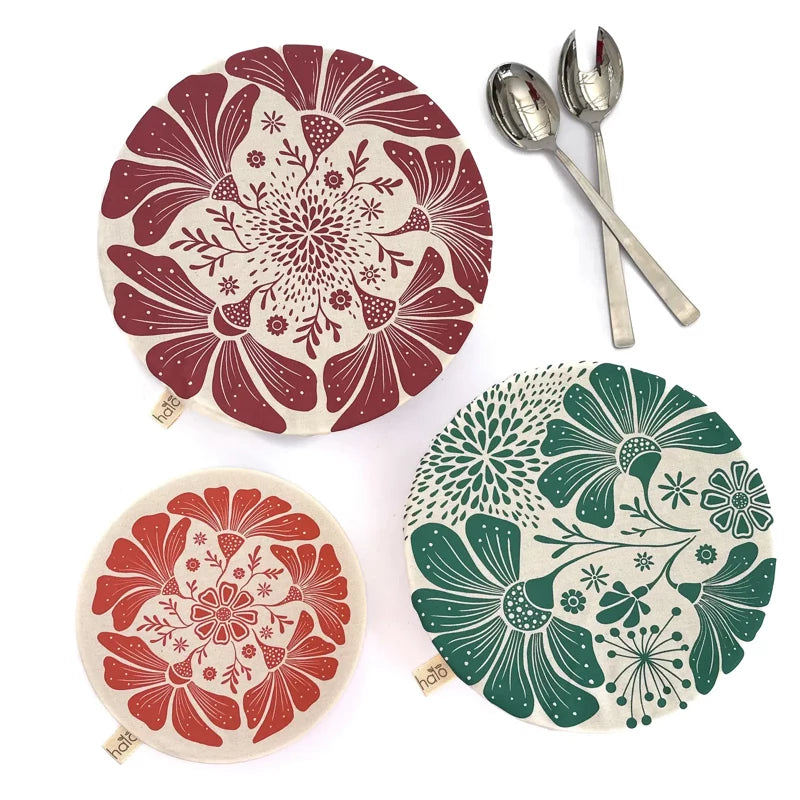 Organic Cotton Dish Covers - Large Set of 3 Retrobloom