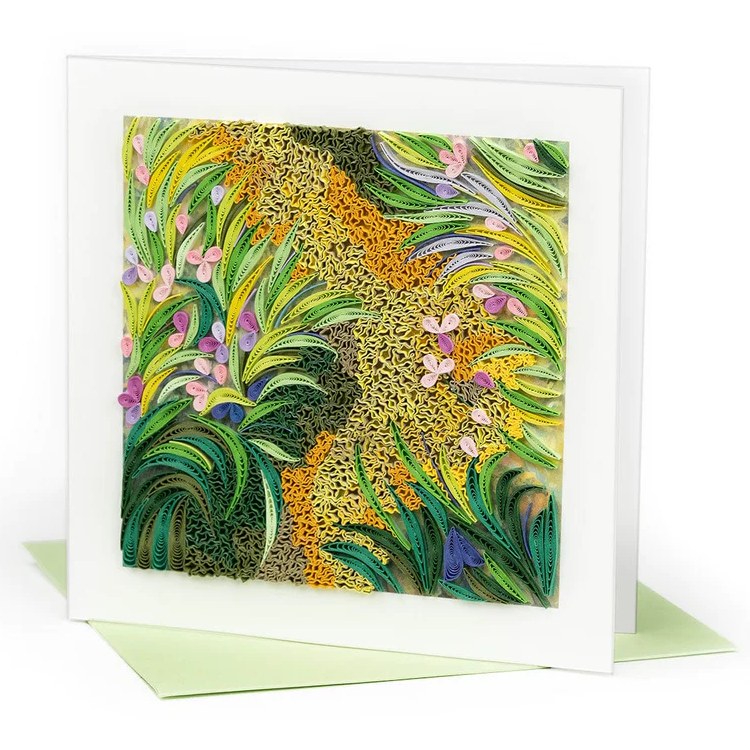 Path Through the Irises Monet Quilling Card