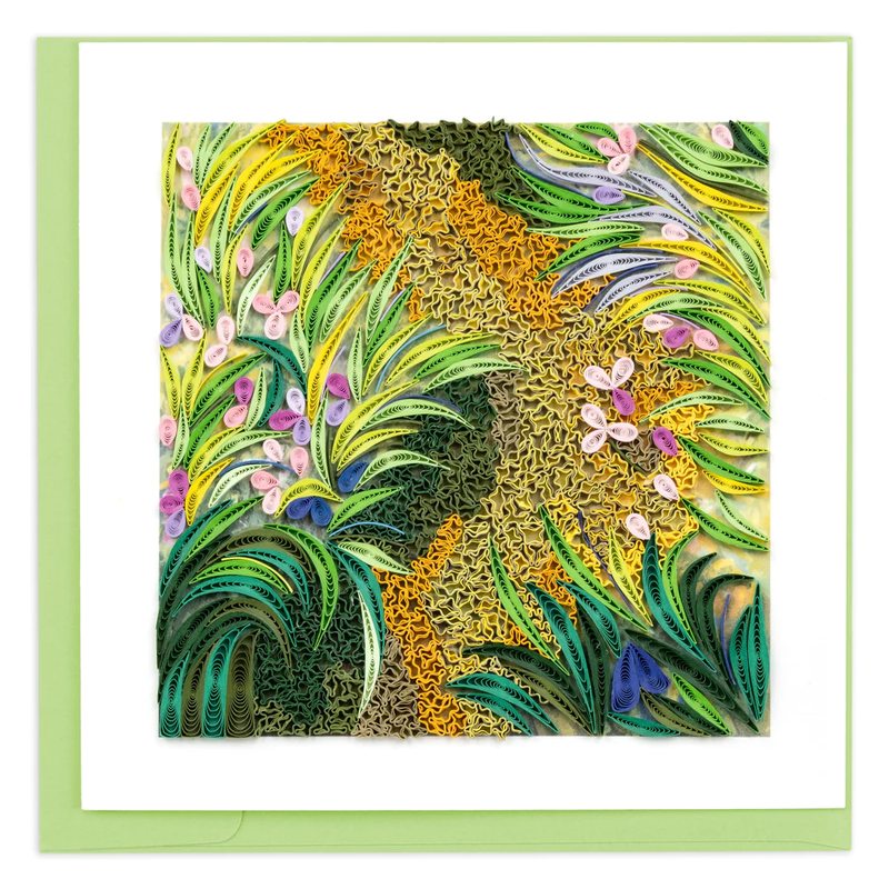 Path Through the Irises Monet Quilling Card
