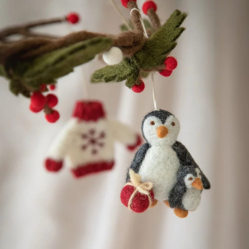 Penguin with Baby Ornament