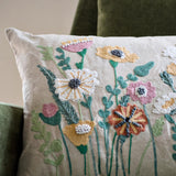 Perennials Embroidered Pillow 16" x 24"
