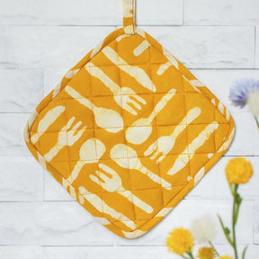 Pot Holder - Silverware Gold