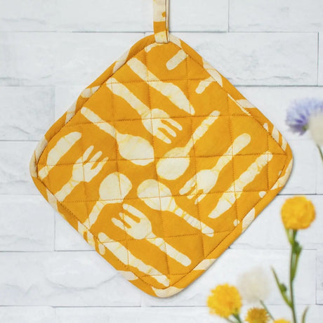 Pot Holder - Silverware Gold