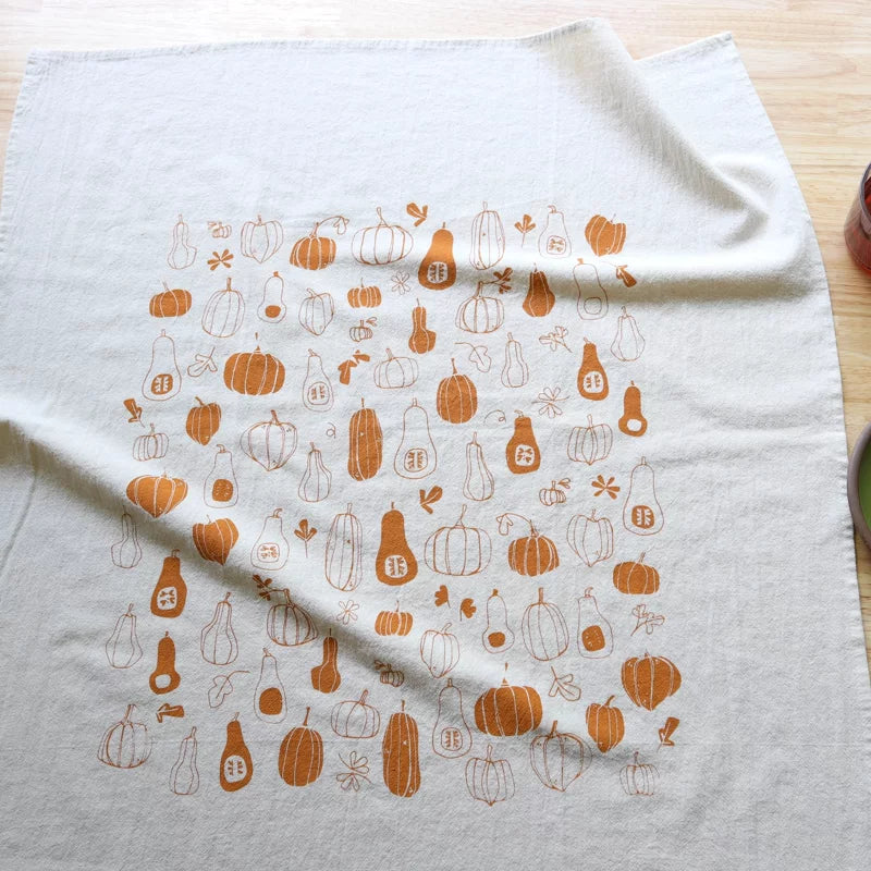 Pumpkin and Squash Fall Tea Towel