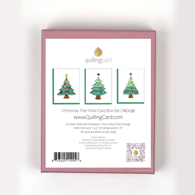 Quilled Christmas Trees Notecard Box Set