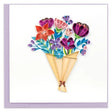Quilled Playful Flower Bouquet Greeting Card