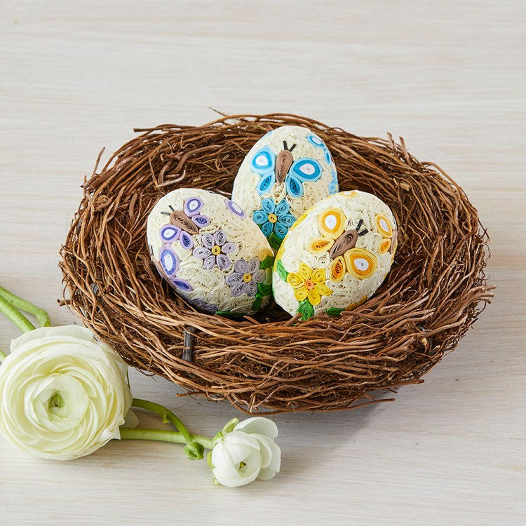 Butterfly Quilled Eggs Set of 3