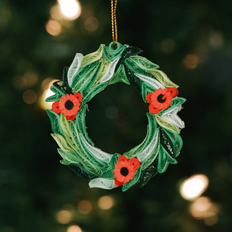 Quilled Wreath with Berries Ornament